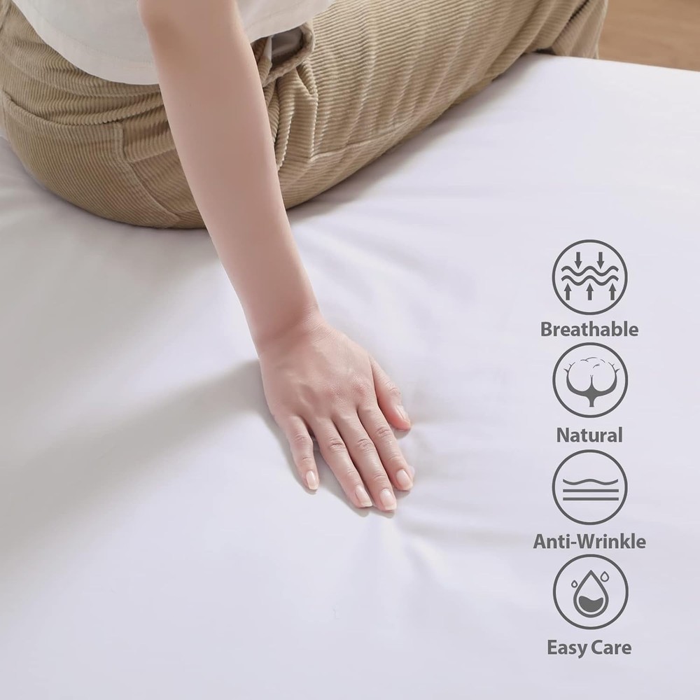 King Size 100% Egyptian Cotton Fitted Sheets 600 Thread Count 16" Deep Pocket...