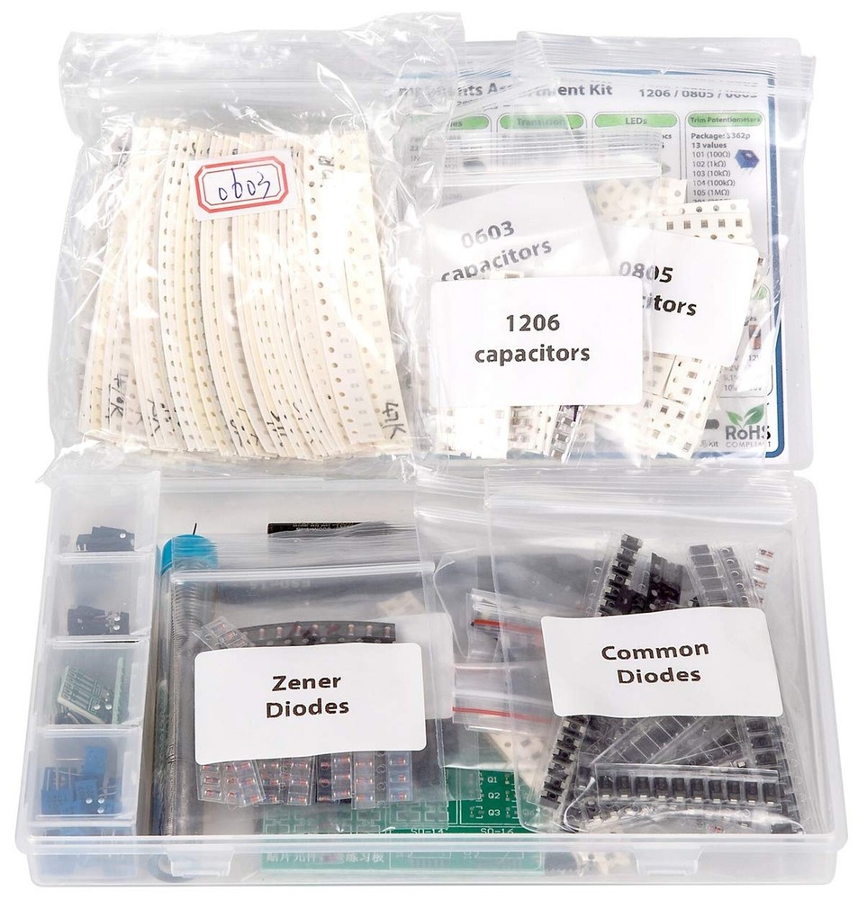 2900 pcs SMD 1206 0805 0603 Component Assortment, Resistor, Capacitor, Diode,...