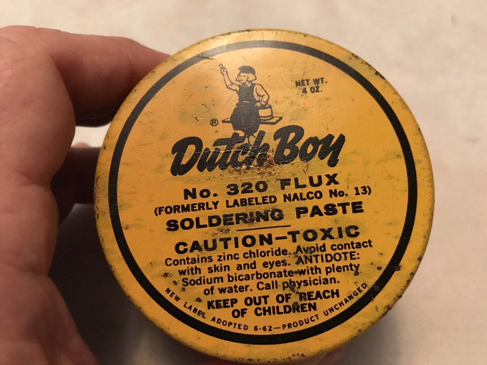 DUTCH BOY Vintage Soldering Paste Tin, 1962
