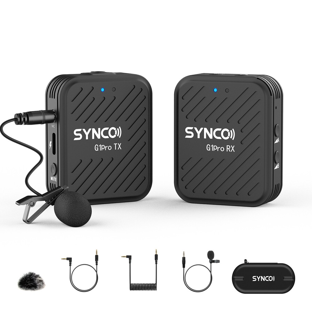 SYNCO G1(A1)Pro Wireless Microphone With Charging Case Lav Mic for Camera Record