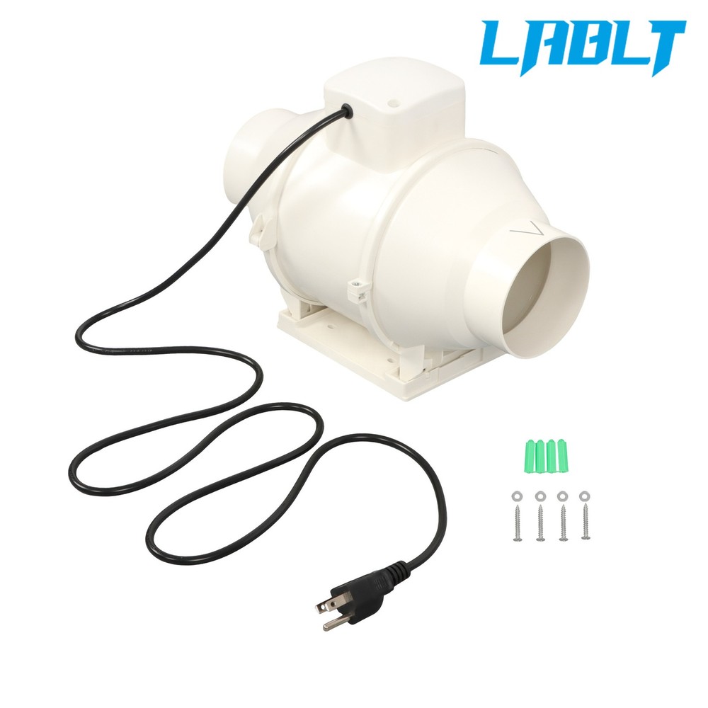 LABLT 4" 280 CFM Inline Ventilation Exhaust Blower Fans for Kitchen Hydroponics