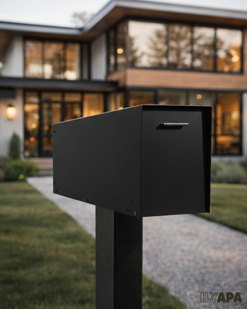 Ilyapa Locking Mailbox with Lock and Key Modern Mailboxes for Outside Post Mount