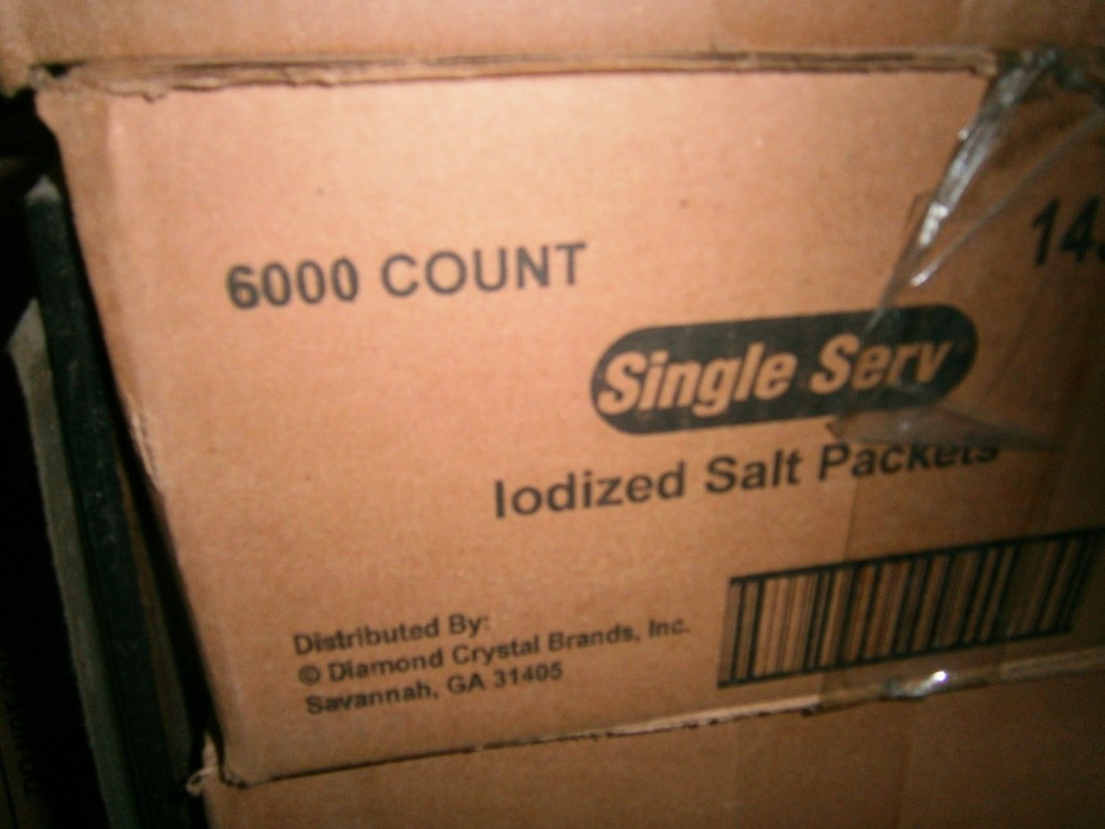 Single serve packet salt 6000 in each case. 10 cases for this lot