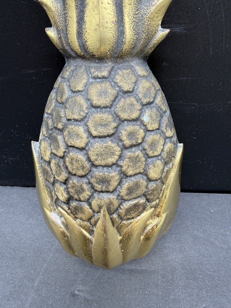 Vintage Solid Brass Pineapple Door Knocker Signed M. Healy '97 Premium Heavy