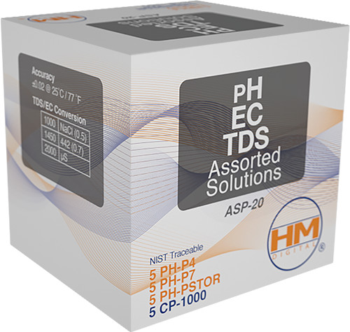 HM Digital 20 ml packets PH/EC/TDS assorted solutions-20 Pack