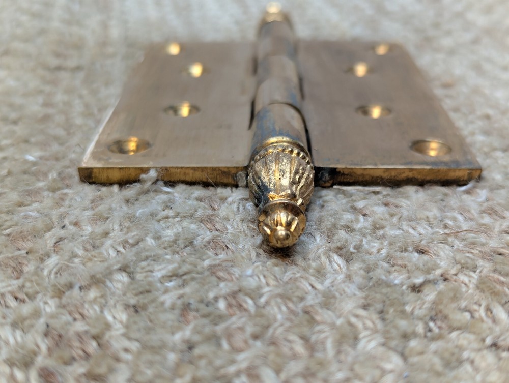 3 1/2" x 4 1/2" Solid Brass Steeple Tip Door Hinge Door Hardware