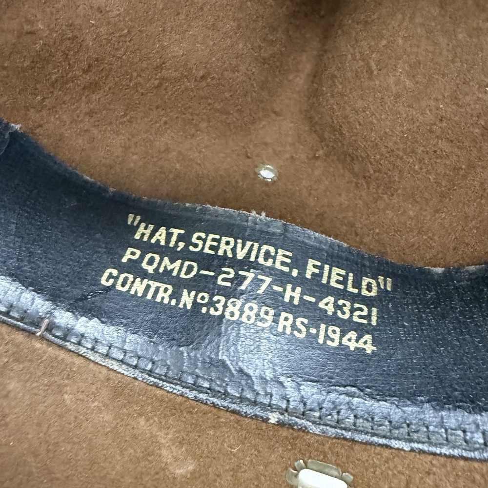 Original WWII US Army Service Campaign Hat Dated 1944