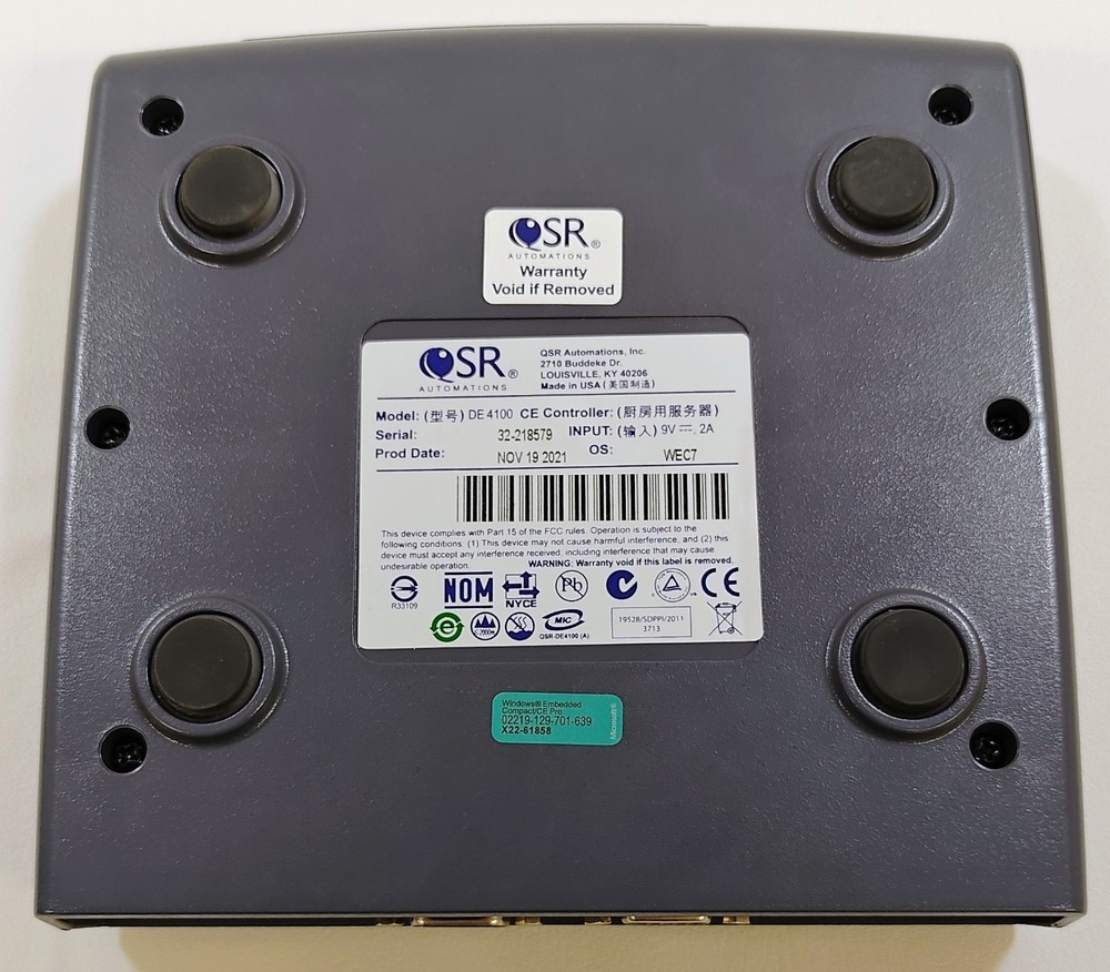 QSR DE-4100 xCeed Kitchen Controller with Power Adapter