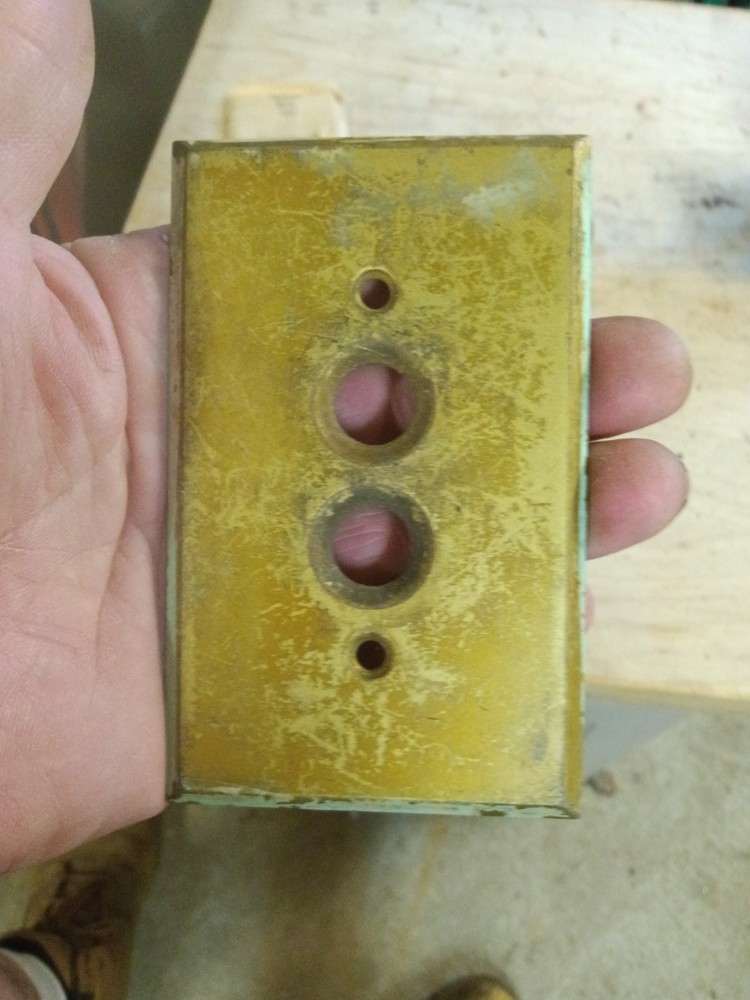 Antique/Vintage Push Button Solid Brass Light Switch Plate