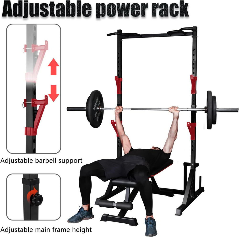 CANPA Multifunction Power Rack with Pull up Bar, Heavy Capacity and Adjustable S