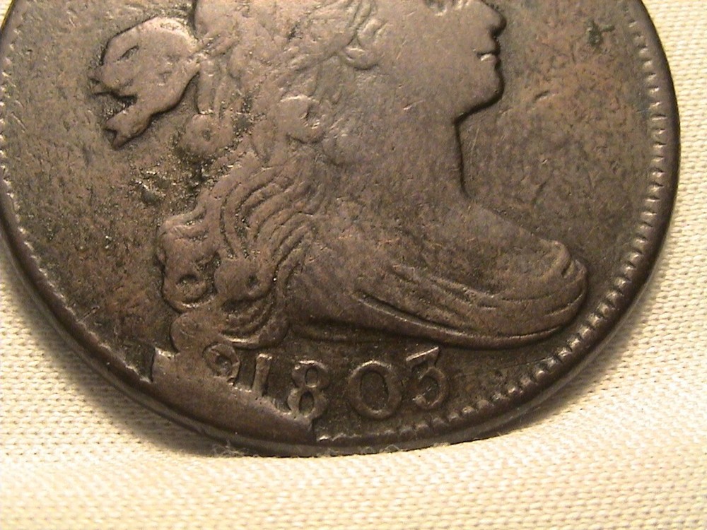 1803 Draped Bust Large Cent. S-252 Rare die State!