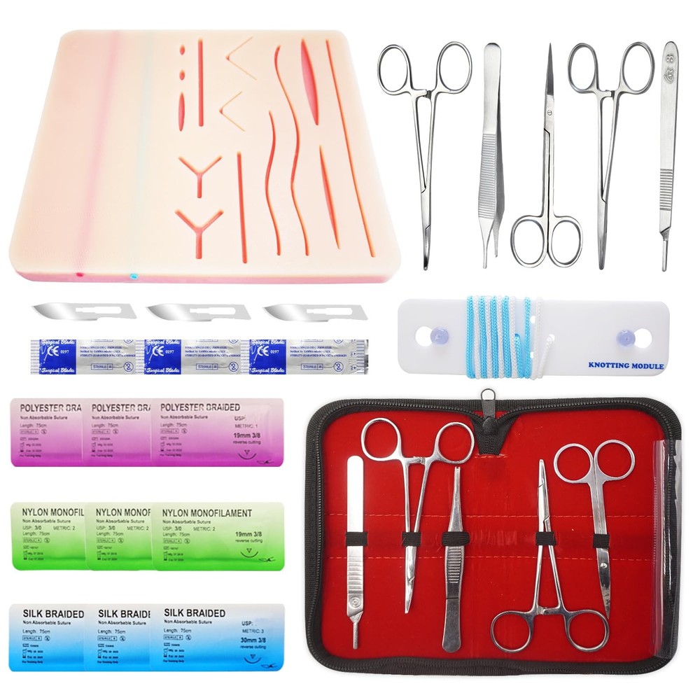 Suture Practice Kit for Students - Suturing Kit (20 Pieces) with Durable Sili...