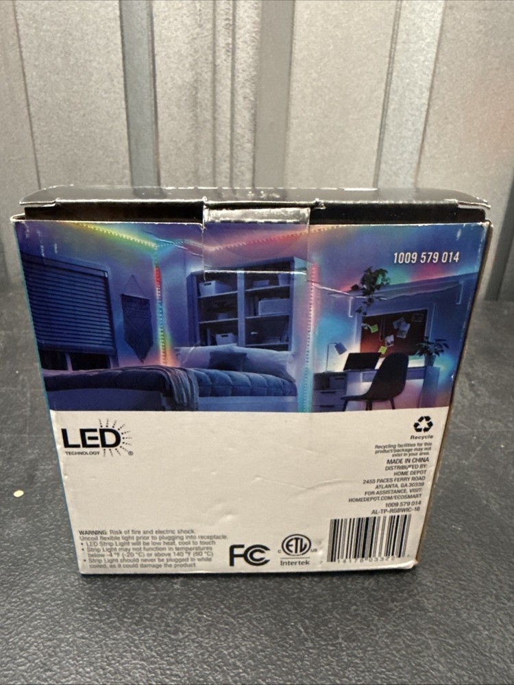 EcoSmart 16.4FT Color Changing Dimmable Linkable LED Strip Light w/ Remote