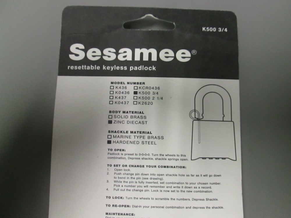 CCL Security Products Sesamee Changable Combination Lock