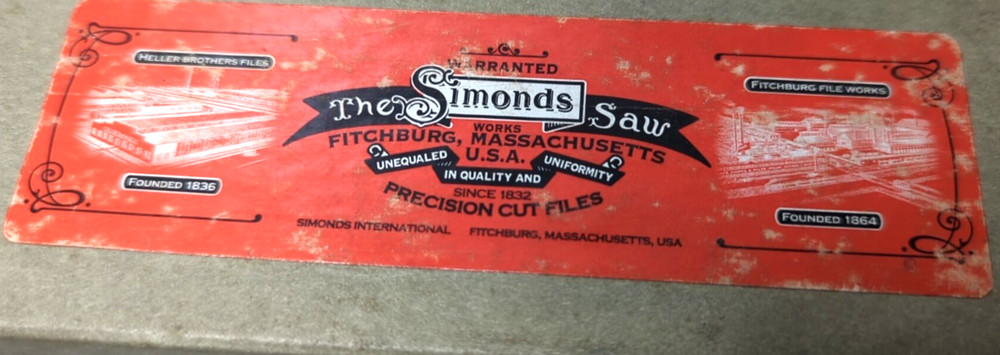 Simonds 14" Half Round Hand File Bastard Cut Black MAXI-SHARP American Pattern