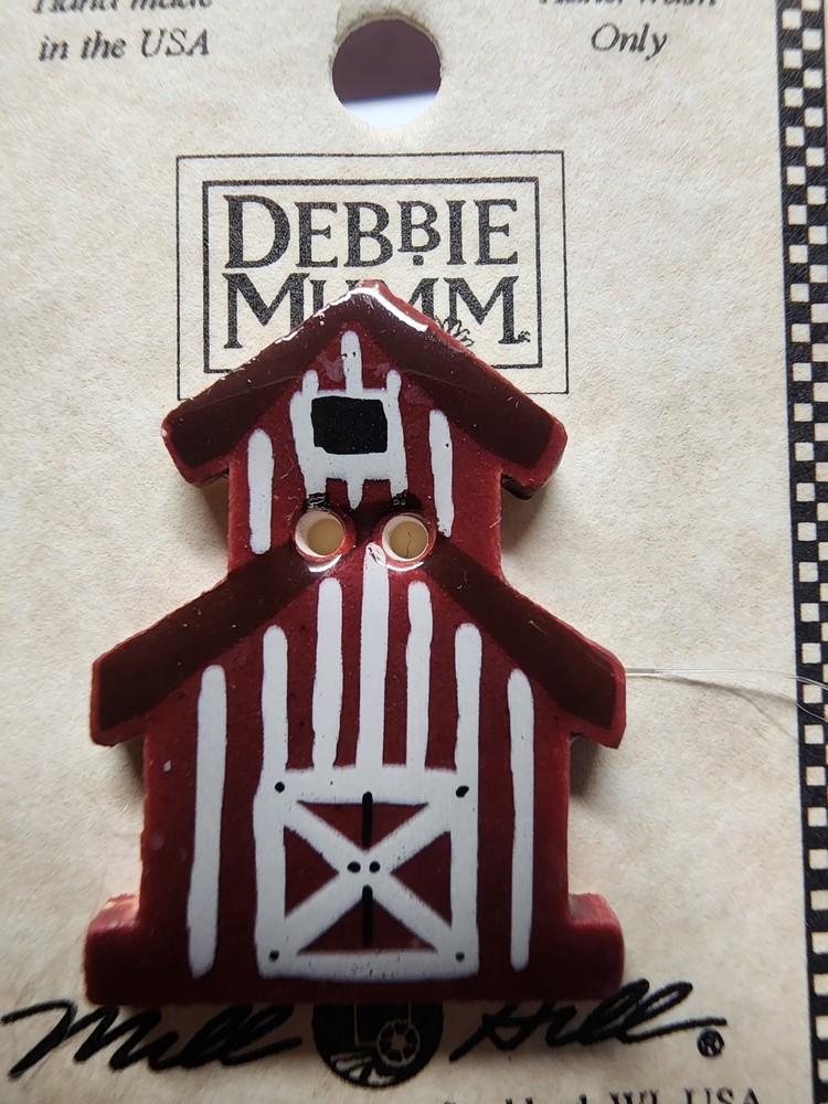 DIY Mill Hill Ceramic Button - Red Barn Button