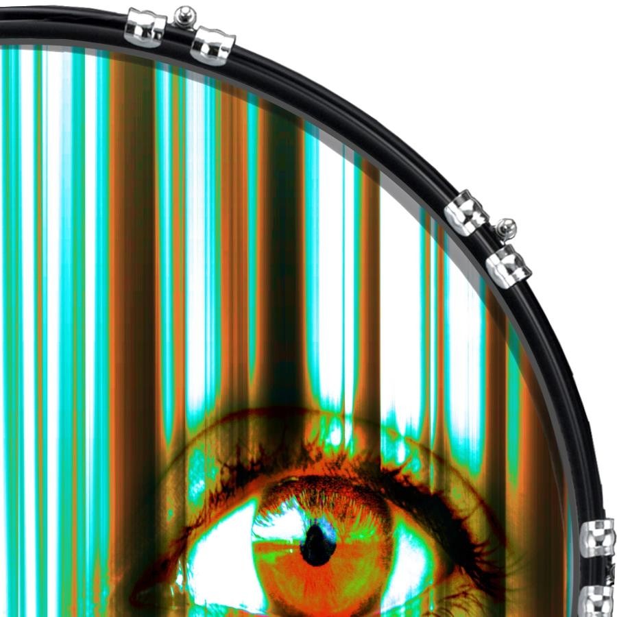 22" Custom Bass Kick Drum Front Head Graphic Graphical Eye Stripes 2