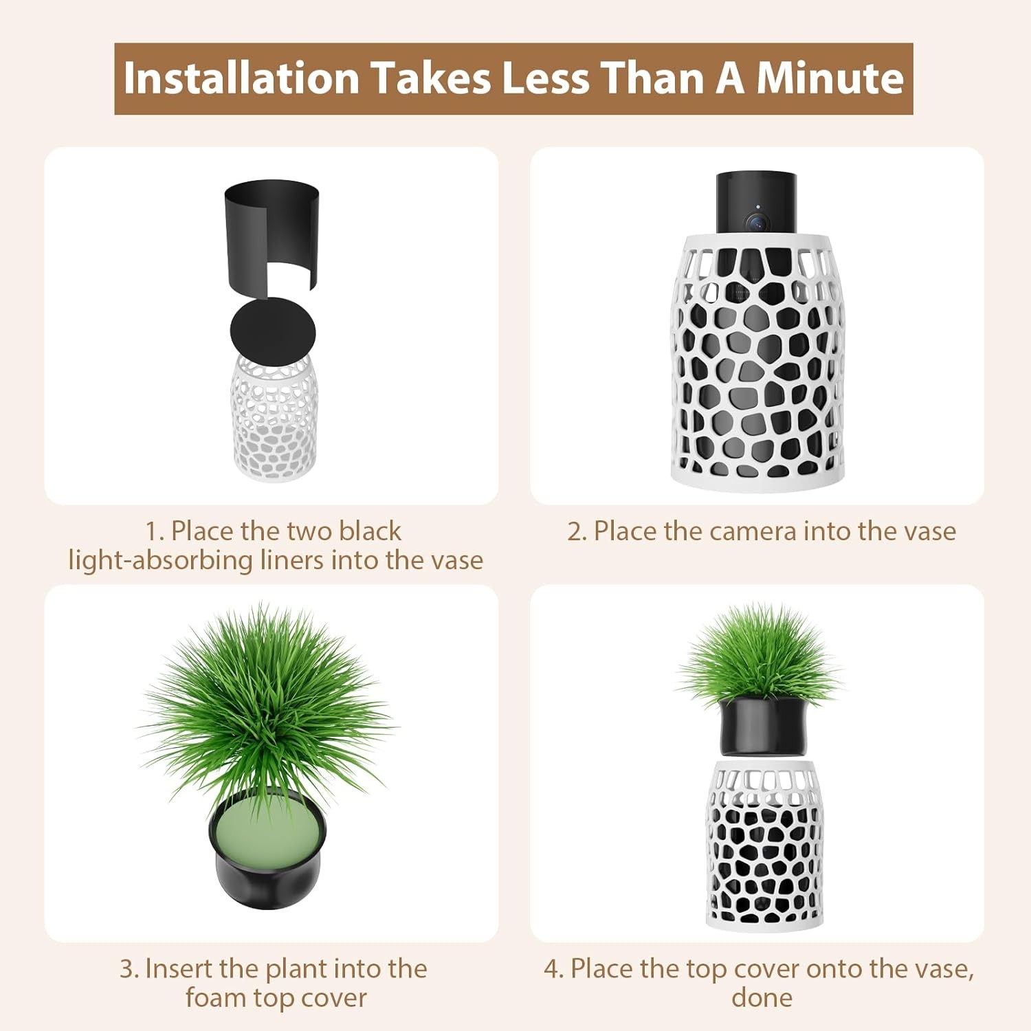 Camera Disguise Vase Compatible with Ring Indoor 2nd Gen Camera