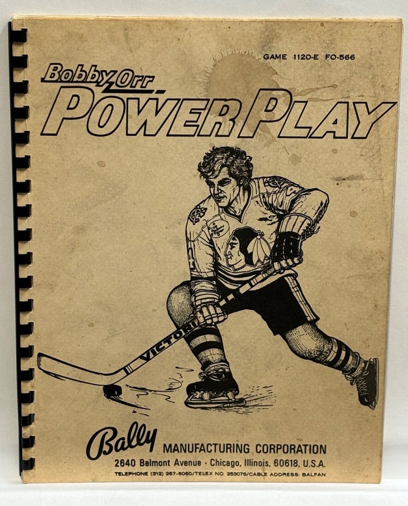 ORIGINAL-BALLY-BOBBY ORR POWER PLAY-INSTALLATION AND OPERATIONS INSTRUCTIONS