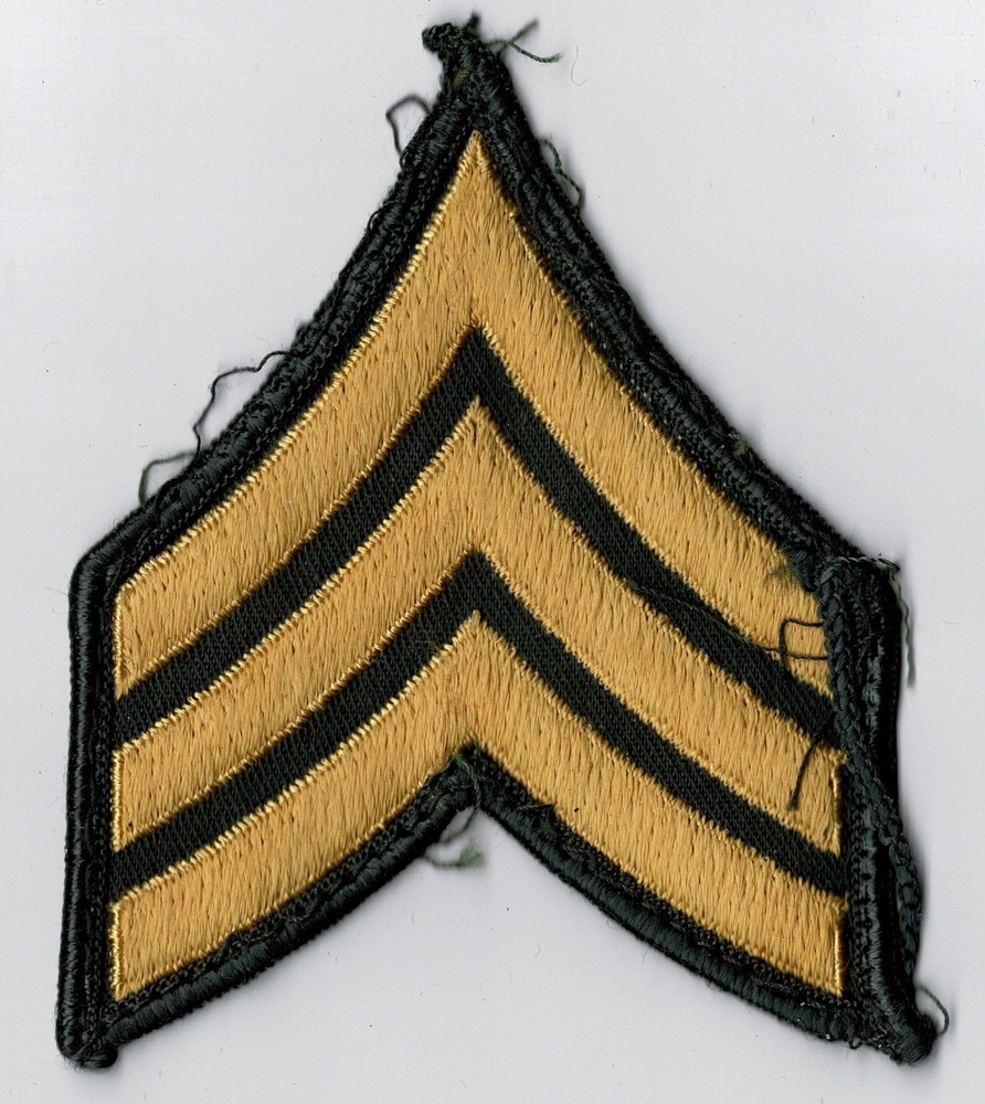 US Army E-5 SGT rank insignia patch Cold War