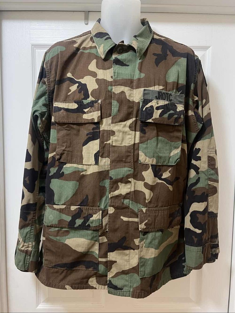 US Army JROTC Woodland Camo Combat Jacket Medium