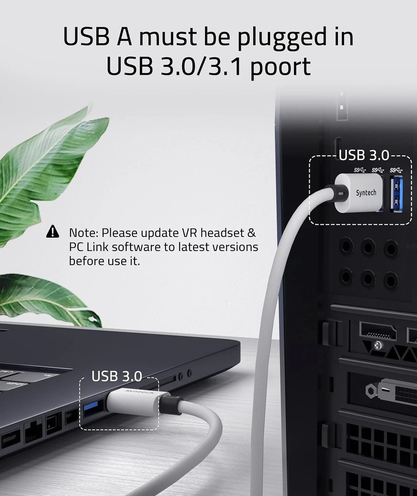 Link Cable 16FT for PCVR Compatible with Oculus/Quest 3/Meta Quest 3S, Quest2/Pr