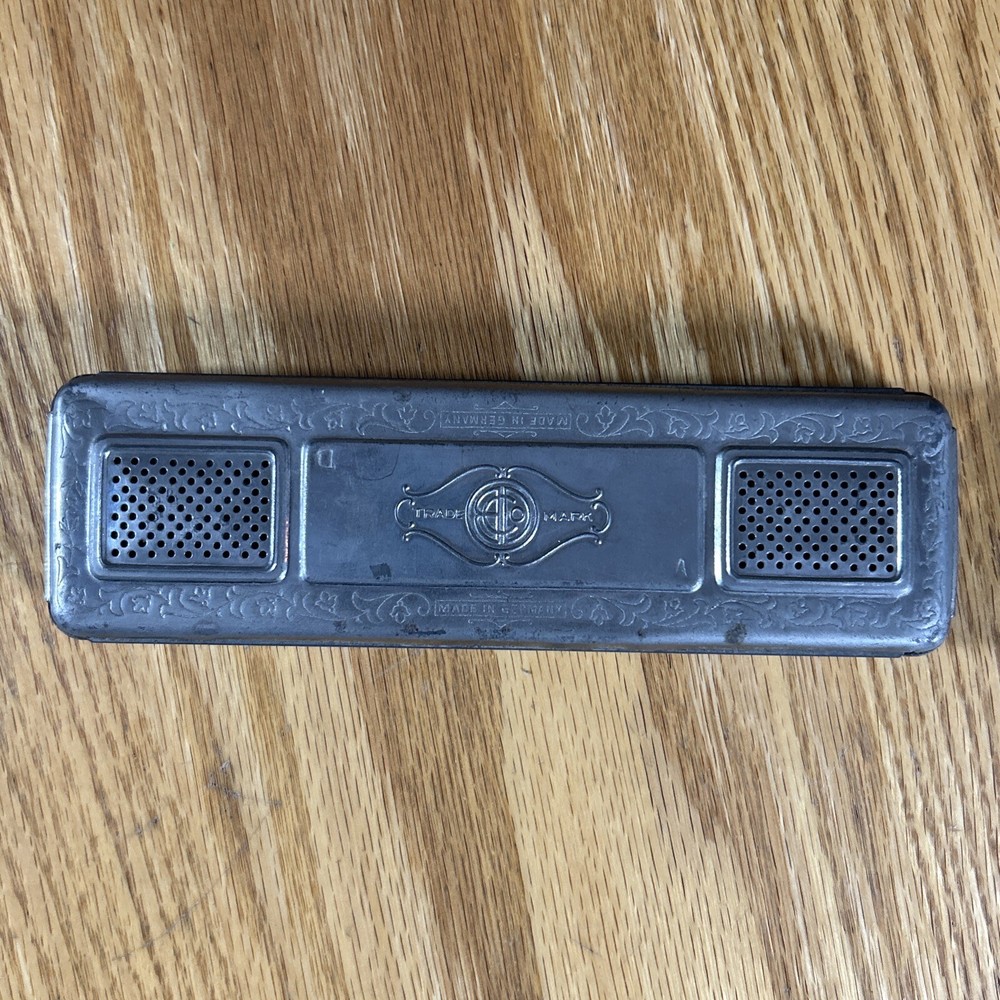 Antique Saxophone Harmonica Double Sided Germany 48 Double Holes Each Side