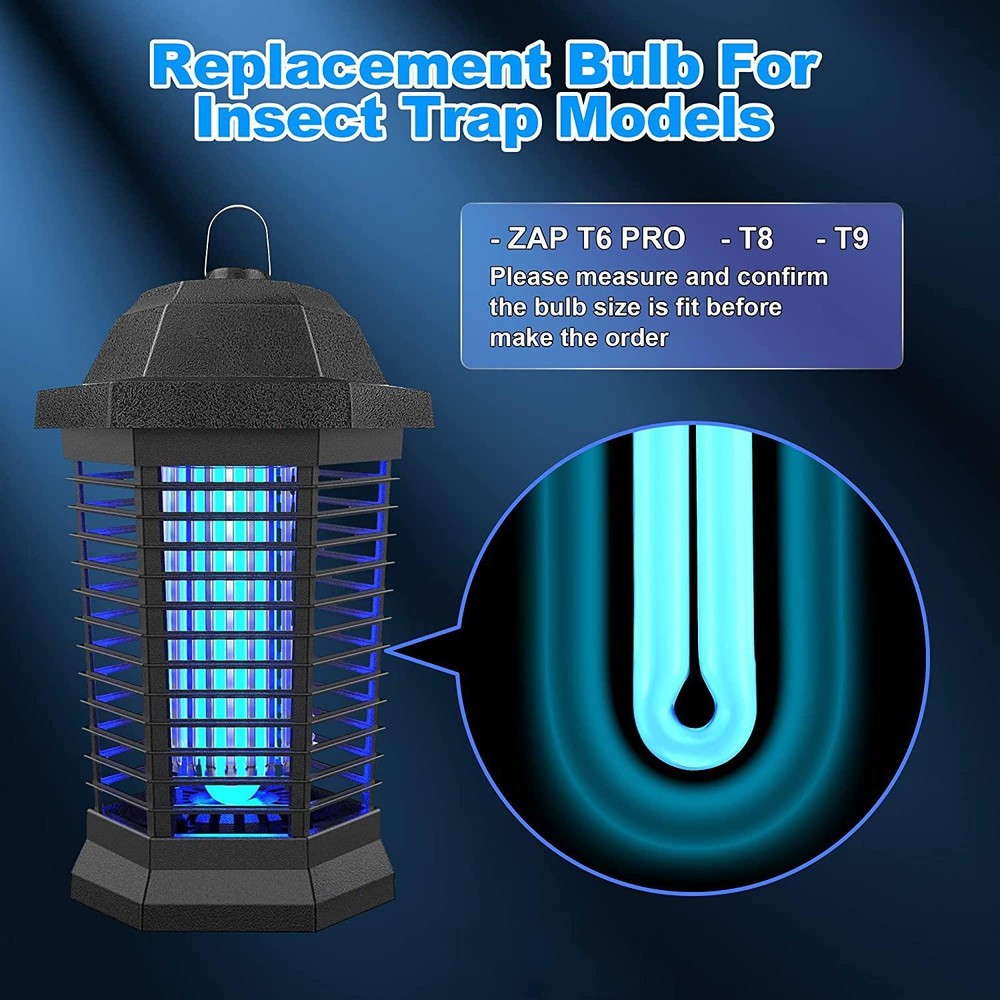 Bug Zapper Replacement Bulbs FUL 15W-BL with Square 4-Pin Base Compatible BK-15D