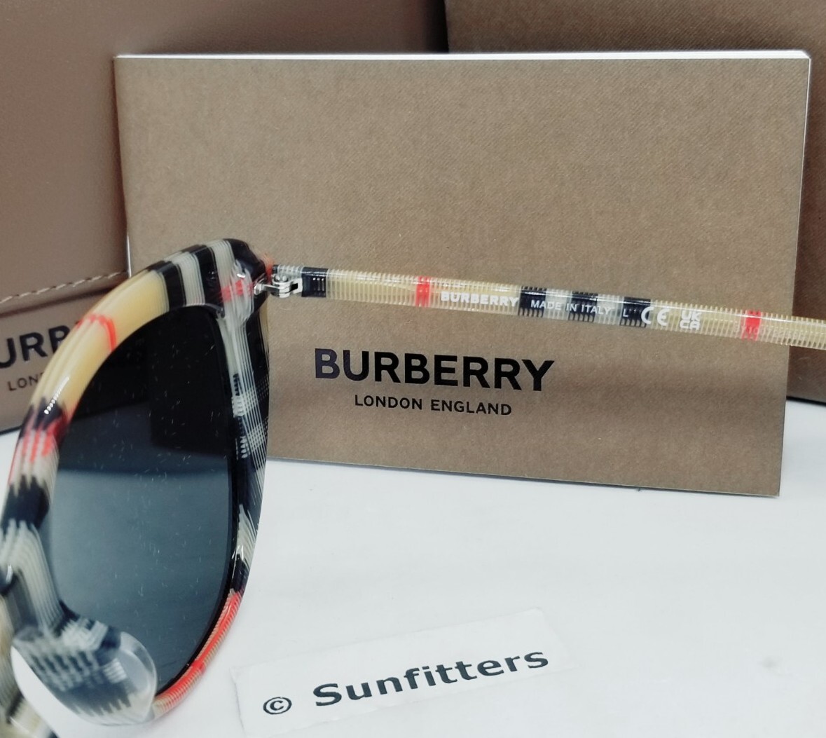 BURBERRY vintage check/dark grey BE4407F 408787 54 sunglasses NEW IN BOX!