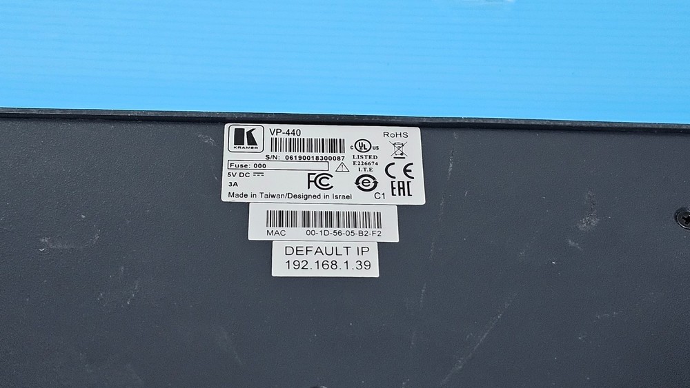 Kramer VP-440 6-Input Presentation Switcher/Scaler Used