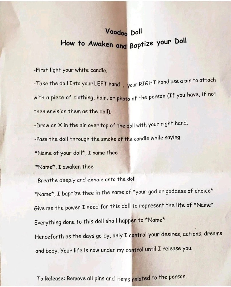 Handmade Cursed Voodoo Doll Next Day Shipping