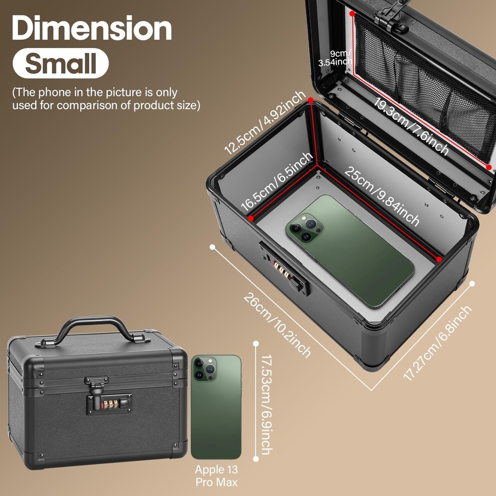 Large Lock Box - Security Combination Lock Box, Locking Storage Case for Pers...
