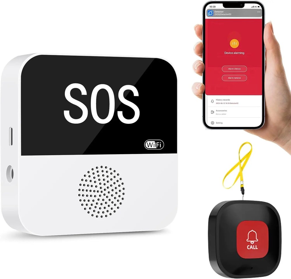 Smart WiFi Wireless SOS Caregiver Pager Call Button SystemEmergency Alert Button