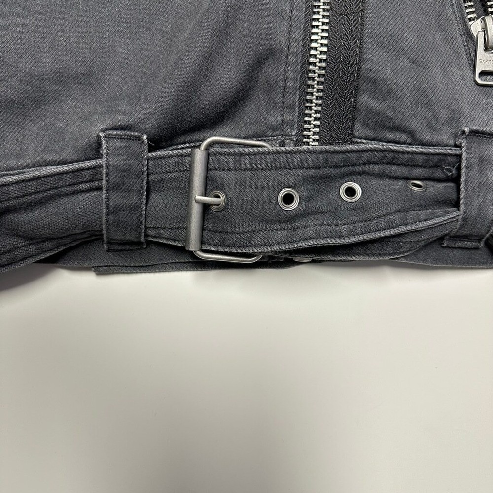 EXPRESS Dark Gray Black Washed Denim Jacket, Size M/L