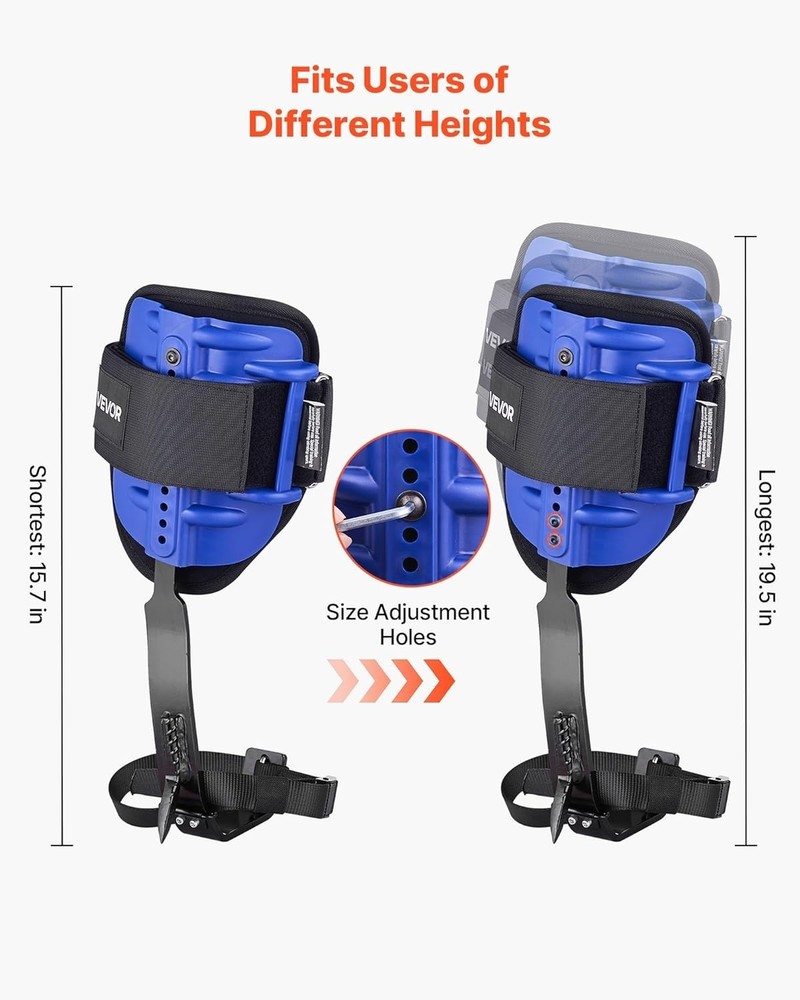 Tree Climbing Spikes, 1 Pair Height-Adjustable Climbing Spurs, 350lbs Load Ca...