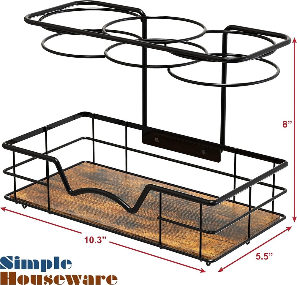 Countertop Hair Tools Organizer, Walnut