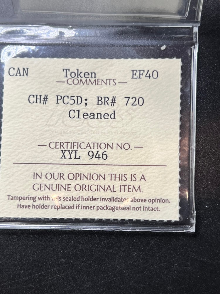 1857 Upper Canada Token Half Penny Graded ICCS EF-40 CH# PC5D; BR# 720