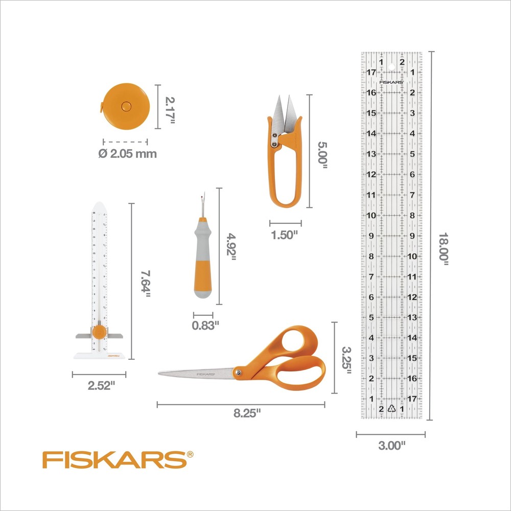 6 Piece Sewing Essentials Set Orange