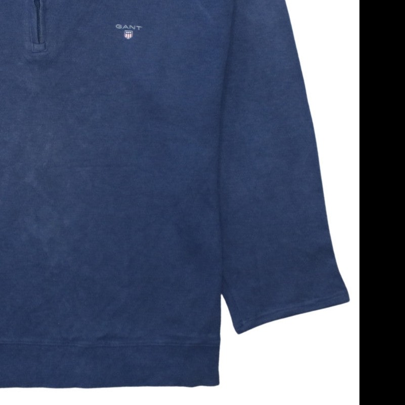 GANT Men’s Blue 2XL 1/4 Zip Cotton Basic Jacket