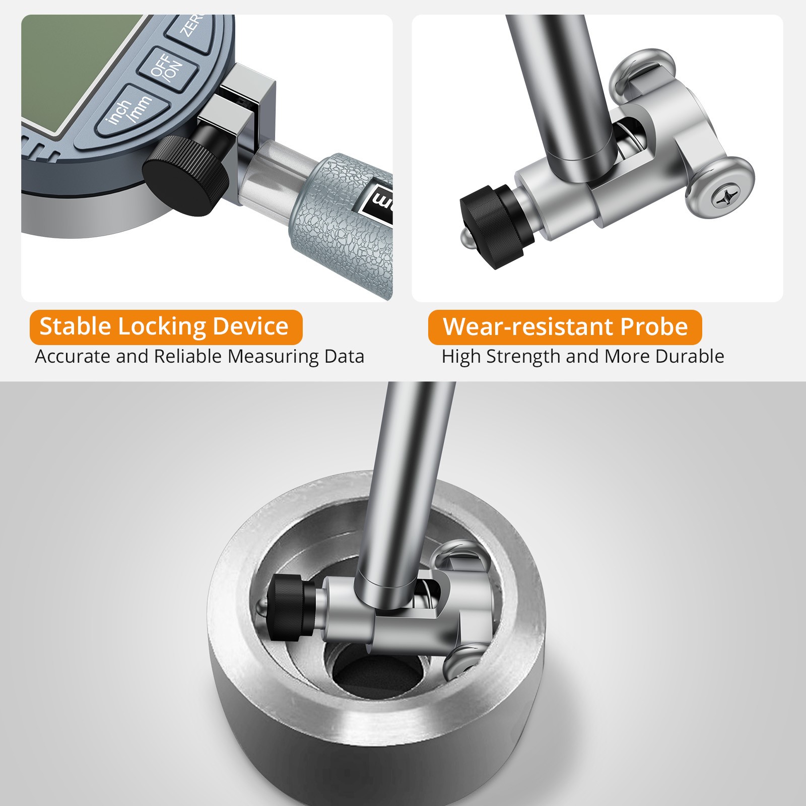 Neoteck Digital Dial Bore Gauge 0.7-6"/0.0005" Engine Cylinder Measuring Tool