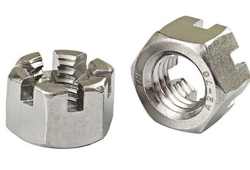 Stainless Steel Slotted Hex Castle Nut Variations Size + Fine Thread