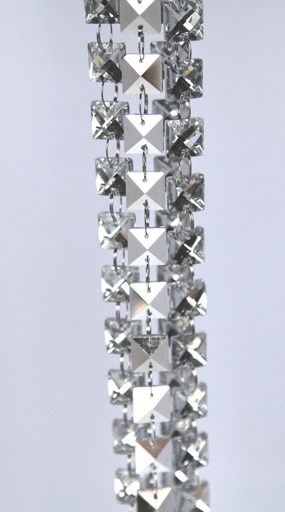 GLASS CRYSTAL GARLAND STRANDS 14MM SQUARE/CIRCLE