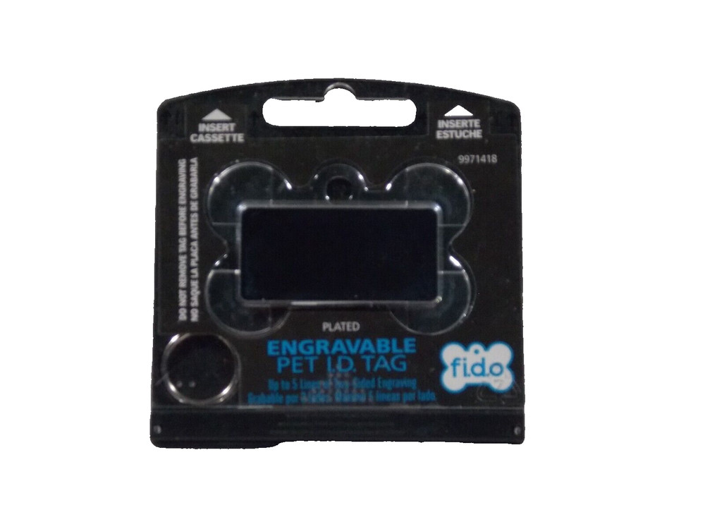 FIDO ENGRAVABLE PET ID TAG SILVER BONE NEW IN PACKAGE