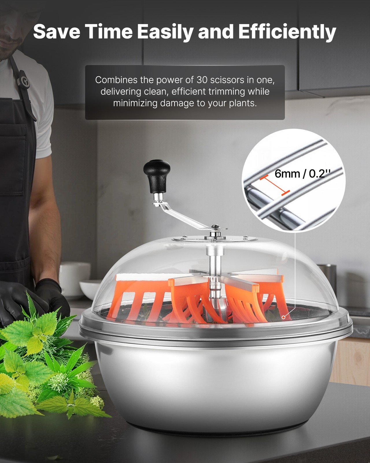 VEVOR 19" Manual Bud Leaf Trimmer 19 inch Bowl Hydroponic Bud Trimming Machine