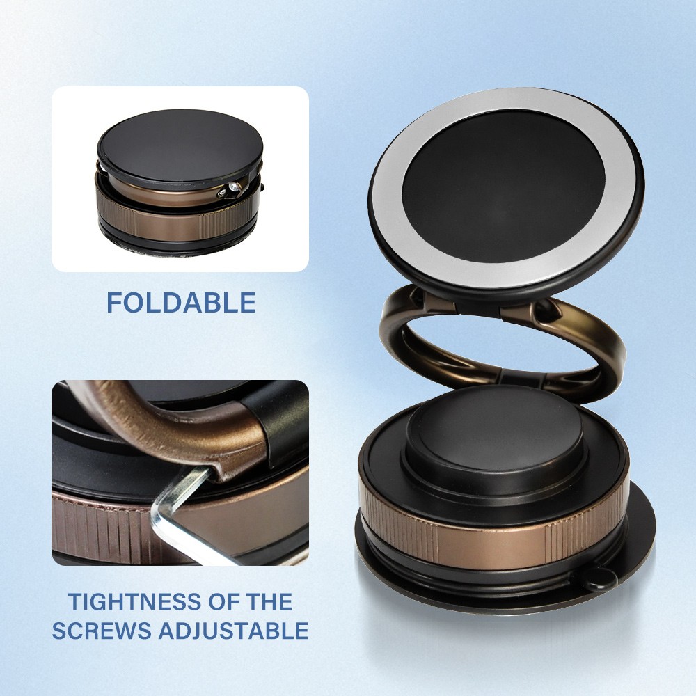 360° Vacuum Magnetic Phone Holder-Suction Cup Car Mount with Foldable Stand US