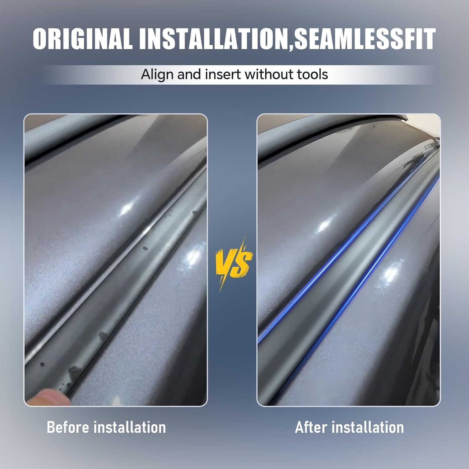 2X For Honda Civic 2012-2015 Black Roof Top Molding Trim Drip Sealing Strip Kit