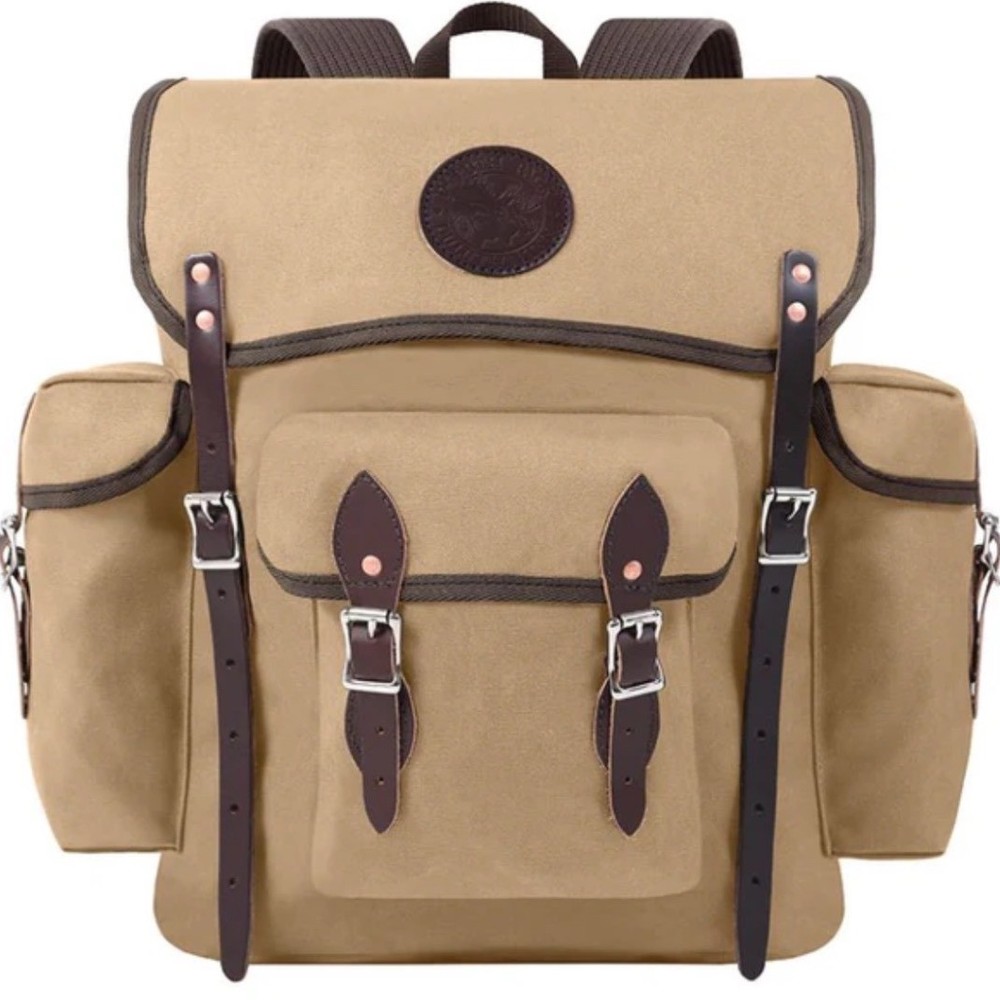 Duluth Pack Wanderer Backpack Khaki Canvas Leather Rucksack
