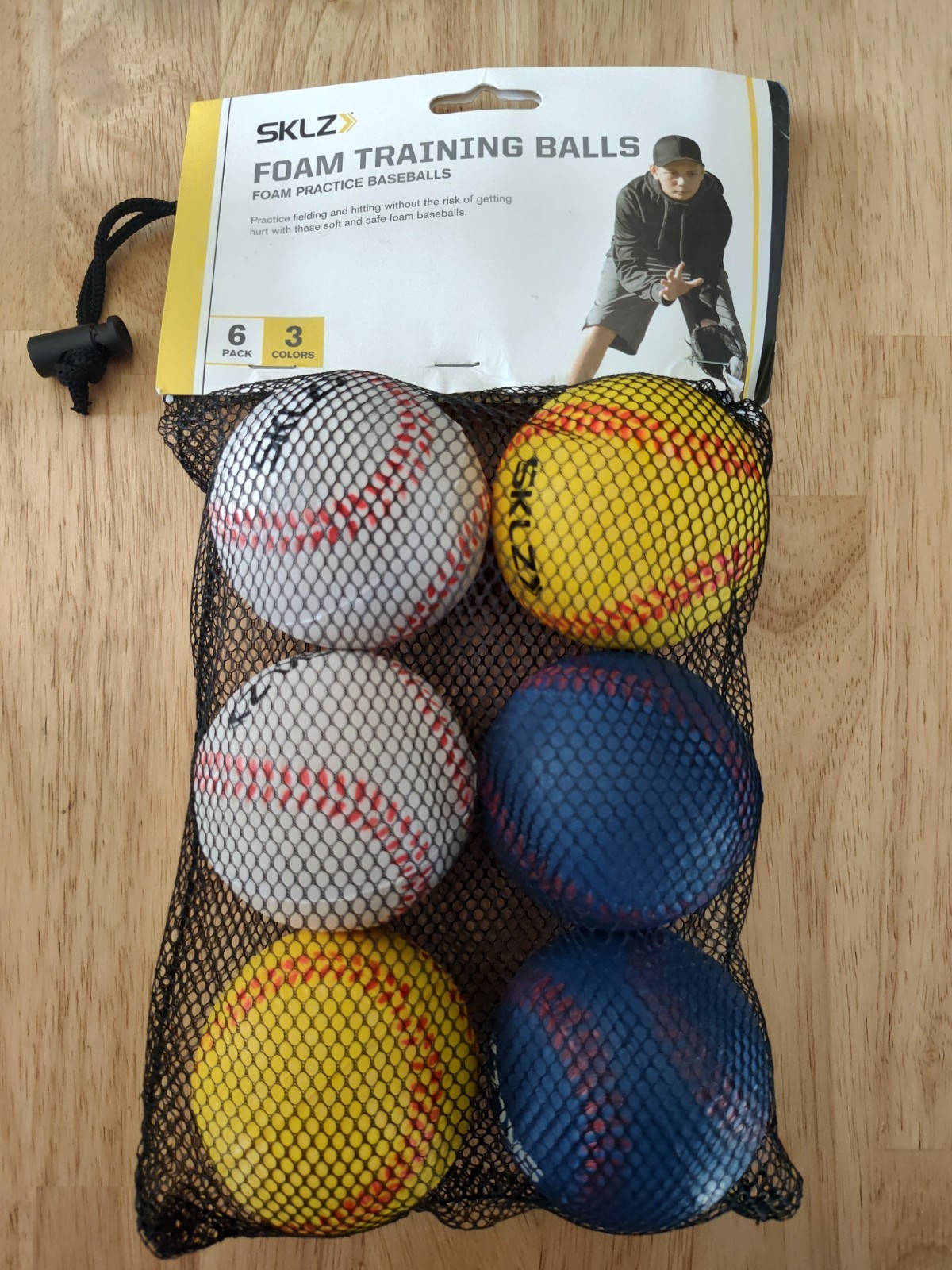 SKLZ Foam Training Baseballs 6-Pack - White/Yellow/Blue