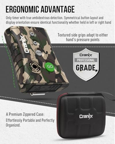 Professional Shot Timer for Shooting Competition, 0.01s Precision Tactical Gray