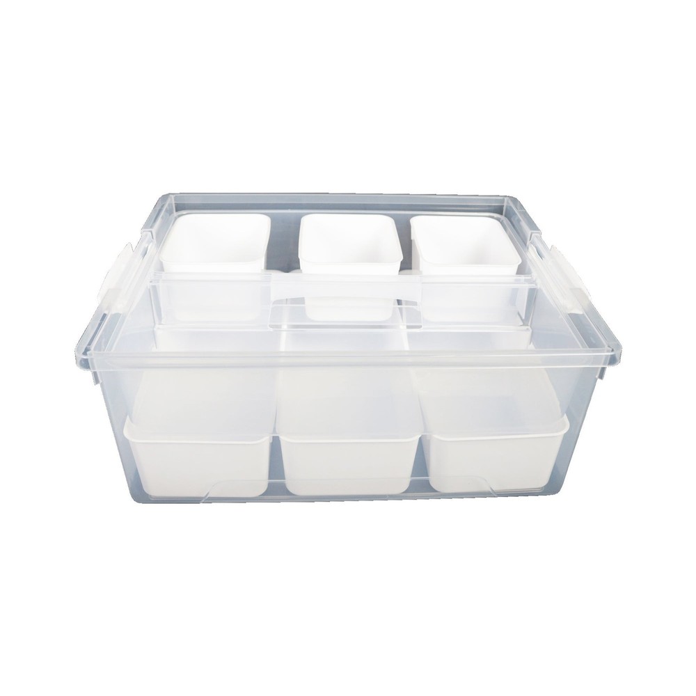 7-Piece Clear Plastic Craft and Hobby Storage Container for Craft Tools,NEW！